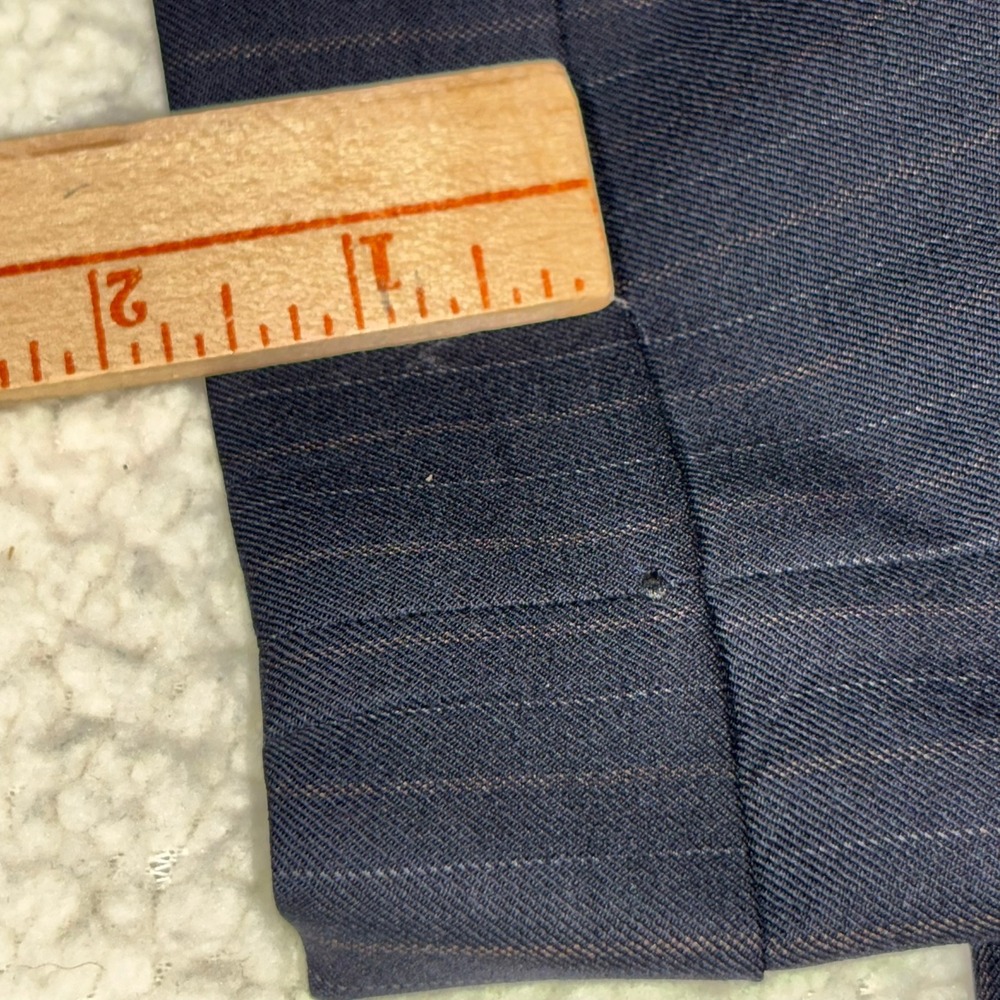 Brooks Brothers 1818 Madison Navy Pinstripe Wool Pleat/Cuff Dress Pants 37W - Picture 15 of 16
